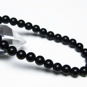 北海道上ノ国町産 ブラックシリカ ブレスレット 7mm [t325-5625]