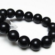 北海道上ノ国町産 ブラックシリカ ブレスレット 16mm [t325-5803]