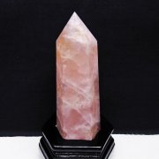 天然石　六角柱 ローズクォーツ　4キロ ローズクォーツ ポイント 六角柱 台座付属 一点物 152-2581 : 天然石