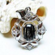 ブラックルチルクォーツ ペンダント [T343-1436]