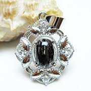 ブラックルチルクォーツ ペンダント [T343-1442]