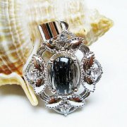 ブラックルチルクォーツ ペンダント [t343-1463]