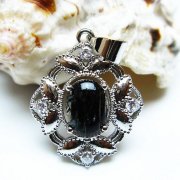 ブラックルチルクォーツ ペンダント [T343-1592]