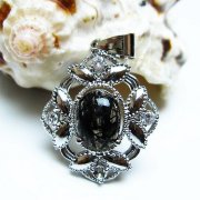 ブラックルチルクォーツ ペンダント [T343-1595]