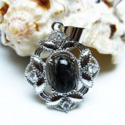 ブラックルチルクォーツ ペンダント [T343-1599]