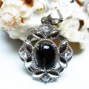 ブラックルチルクォーツ ペンダント [T343-1606]