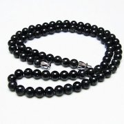 ブラックルチルクォーツ ネックレス 5mm [T354-6099]