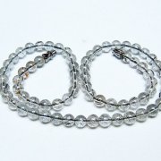 ブラックルチルクォーツ ネックレス 6mm [T354-6345]