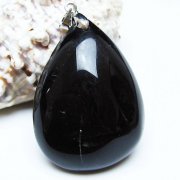 モリオン 純天然 黒水晶 ペンダント [T359-2072]