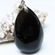 モリオン 純天然 黒水晶 ペンダント [t359-2111]