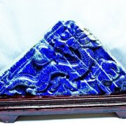 6.4Kg ラピスラズリ 手彫り 龍 置物[T362-494]