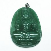 インド翡翠 観音様 ペンダント [T364-1096]