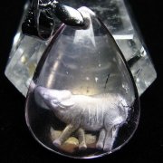 アメトリン十二支「丑」彫刻入り ペンダント [T365-577]