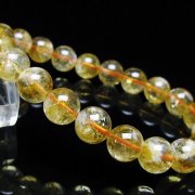 虹入り シトリン ブレスレット 9mm [t366-13664]