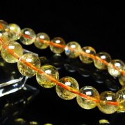 虹入り シトリン ブレスレット 9mm [t366-14208]
