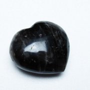 モリオン 純天然 黒水晶 ハート 置物 [t375-4393]