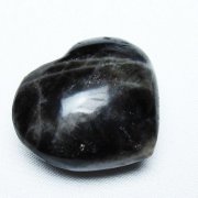 モリオン 純天然 黒水晶 ハート 置物 [t375-4399]