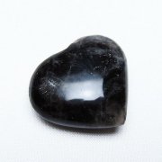モリオン 純天然 黒水晶 ハート 置物 [t375-4585]