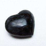 モリオン 純天然 黒水晶 ハート 置物 [t375-4591]