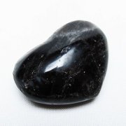 モリオン 純天然 黒水晶 ハート 置物 [t375-4778]