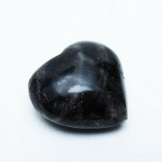 モリオン 純天然 黒水晶 ハート 置物 [t375-4787]