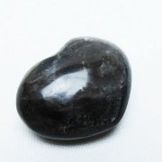 モリオン 純天然 黒水晶 ハート 置物 [t375-4790]