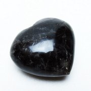 モリオン 純天然 黒水晶 ハート 置物 [t375-4859]