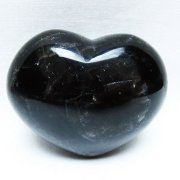 モリオン 純天然 黒水晶 ハート 置物 [t375-5071]