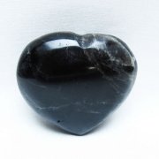 モリオン 純天然 黒水晶 ハート 置物 [t375-5078]