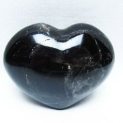 モリオン 純天然 黒水晶 ハート 置物[T375-5296]