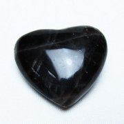 モリオン 純天然 黒水晶 ハート 置物 [t375-5479]