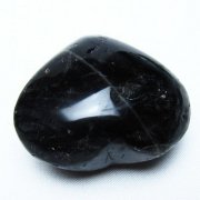 モリオン 純天然 黒水晶 ハート 置物 [t375-5484]