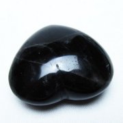 モリオン 純天然 黒水晶 ハート 置物 [t375-5485]
