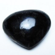 モリオン 純天然 黒水晶 ハート 置物 [t375-5489]