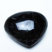 モリオン 純天然 黒水晶 ハート 置物 [t375-5490]
