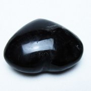モリオン 純天然 黒水晶 ハート 置物 [t375-5503]
