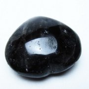 モリオン 純天然 黒水晶 ハート 置物 [t375-5507]