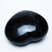 モリオン 純天然 黒水晶 ハート 置物 [t375-5531]