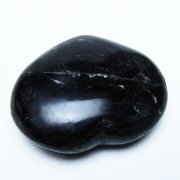 モリオン 純天然 黒水晶 ハート 置物 [t375-5535]