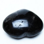 モリオン 純天然 黒水晶 ハート 置物 [t375-5538]