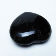 モリオン 純天然 黒水晶 ハート 置物 [t375-5546]
