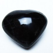 モリオン 純天然 黒水晶 ハート 置物 [t375-5557]