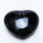 モリオン 純天然 黒水晶 ハート 置物 [t375-5776]