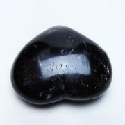 モリオン 純天然 黒水晶 ハート 置物 [t375-5778]