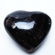 モリオン 純天然 黒水晶 ハート 置物 [t375-5803]