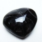 モリオン 純天然 黒水晶 ハート 置物 [t375-5813]