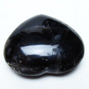 モリオン 純天然 黒水晶 ハート 置物 [t375-5820]