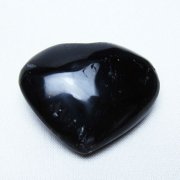 モリオン 純天然 黒水晶 ハートシェイプ 原石 [t375-5826]