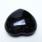モリオン 純天然 黒水晶 ハート 置物 [t375-5828]