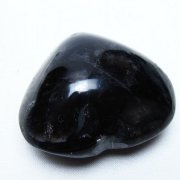 モリオン 純天然 黒水晶 ハート 置物 [t375-5838]